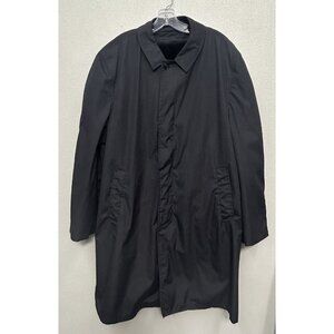 Vtg Inca Timme Tuft Trench Coat Jacket Mens Sz 44 Alpaca Zip Off Lining Black